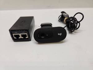 lot 14 image: Logitech 720p Webcam with POE Injector and USB Cable