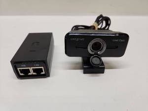 lot 15 image: Creative Live Cam Webcam with Ubiquiti Networks POE Injector