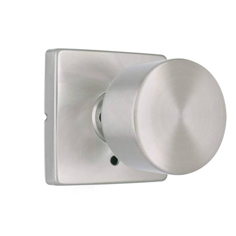 lot 61472 image: Ridgeway Satin Nickel Privacy BedBath Door Knob with Square Rose