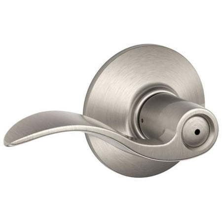 lot 61476 image: Schlage F40ACC619 Accent Privacy Lever  Satin Nickel