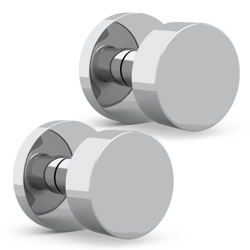 lot 62497 image: Mega Handles Buena Dummy Door Knob Chrome (2-Pack) - Non-Turning