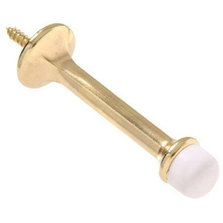 lot 25436 image: Hillman 852337 3 in. Brass Plated Rigid Door Stop - 4 Packs of 2