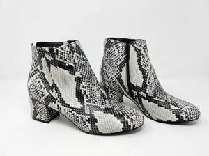 lot 4004 image: Cameron-01 Black Snake Ankle Boots with Block Heel - 8.5