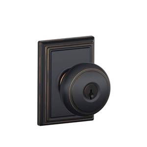 lot 4020 image: Schlage Andover Keyed Entry Door Knob Aged Bronze