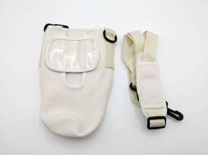 lot 61425 image: White Neoprene Tumbler Holder w Beige Strap