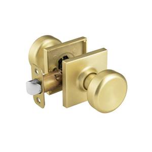 lot 61429 image: NCSEN Gold Interior Door Knob with Square Rosette