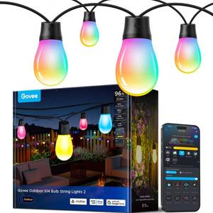 lot 61431 image: Govee S14 Outdoor String Lights 96ft 30 LED RGBICWW  Retail $119.99