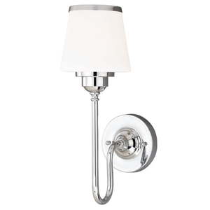 lot 61486 image: Vaxcel Kelsy 1-Light Chrome Bathroom Wall Fixture W0202