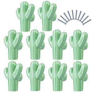 lot 61487 image: Scakbyer 10-Piece Ceramic Cactus Cabinet Knobs