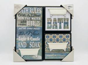 lot 64016 image: 3-Piece Embellished Wall Plaque Set
