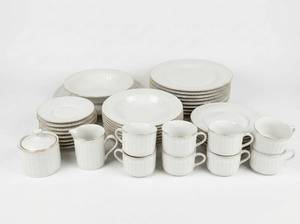 lot 64037 image: Ceramic Dinnerware Set with Gold Trim