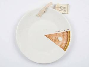 lot 64062 image: C.R. Gibson Ceramic Plate with Pizza Slice Design