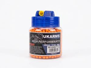 lot 64081 image: UK Arms High Performance 1000rd 0.12g 6mm BB Bottle