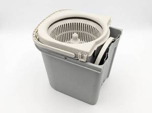 lot 64121 image: Portable Spin Mop Bucket with Wringer and Basket