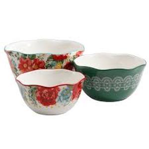 lot 64049 image: THE PIONEER WOMAN BLOSSOM JUBILEE 3-PIECE NESTING BOWL SET