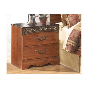 lot 25830 image: Signature Design by Ashley Fairbrooks Estate Nightstand B105-92  Retail $344.99