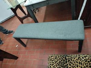 lot 25843 image: Signature Design by Ashley Luvoni Bench with Black Wooden Legs