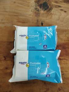 lot 25899 image: Equate Flushable Wipes 48-Count 2-Pack