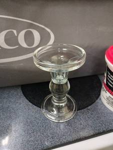 lot 25906 image: Clear Glass Pedestal Candle Holder