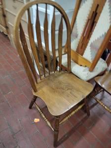 lot 25920 image: Windsor-Style Wood Dining Chair w Spindle Back - 2 Ct