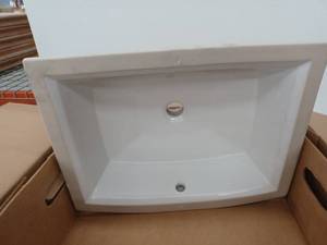 lot 21757 image: Kohler Undermount Bathroom Sink White Rectangular