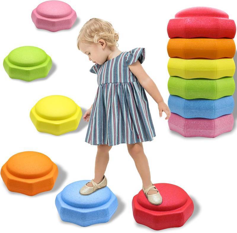 lot 161587 image: Stepping Stones for Kids, 6pcs Balance Sensory Kids Stepping Stones
