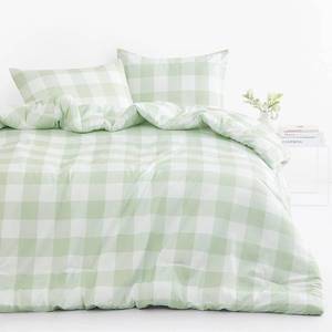 lot 152261 image: Wake In Cloud - Gingham Comforter Set, Plaid Buffalo Check Checkered Cottagecore Cute Geometric, Soft Lightweight Bedding, 3 Pieces, Sage Green, TwinTwin XL Size