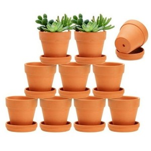 lot 251743 image: Retails for $160 120 Pack Small Terracotta Pots with Saucers for Succulents Clay Flower Planters with Drainage Holes for Indoor Outdoor Plants Cactus Arts and Craft