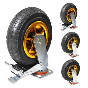 lot 251753 image: 8 Inch Heavy Duty Casters Wheels Set of 2 Swivel Industrial Casters Rubber Wheels Tires for Cart Bench Shop Dolly Outdoor Wheels Replacement with 3000Lbs Load Capacity, 2 Pack
