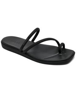 lot 351935 image: Crocs Womens Miami Toe Loop Sandals from Finish Line - Black - 9