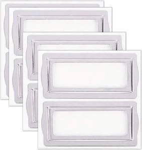 lot 351951 image: Self Adhesive Metal Bookplates for Books Cards  Horizontal Clip Label Holders-Holder Silver Bookplates Metal Frame for Office Library Book File Cabinet Card 2.2 x 1 in 8 Pack