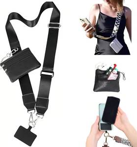 lot 351974 image: Crossbody Body Phone Holder for Women, New Phone Strap with Zippered Pouch, Adjustable Crossbody Strap