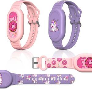 lot 351985 image: 2Pack Cute Bracelet for Galaxy SmartTag 2 (2023), Silicone Cartoon Smart Tag 2 Wristband Holder Compatible with Samsung SmartTag 2 Waterproof Smart Tag 2 Case for Women (Unicorn & Donuts)