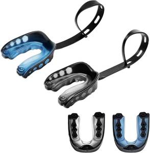 lot 351988 image: 2 Pack Football MouthGuard with Straps and Case,Kid Mouth Guard Youth Football Mouthpiece,Kid Sports Mouth Guard for Boxing, Basketball, MMA, Lacrosse,Hockey,MouthGuard for Kid&Youth