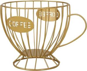 lot 161634 image: Coffee Pod Holder,Large K Cup & Capsule Organizer, Coffee Capsule Basket, Metal Coffee Bar Organizer for Kitchen Dinning Room Office Home Cafe Hotel (Gold)