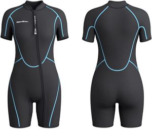 lot 161648 image: Seaskin Mens 3mm Shorty Wetsuit Womens, Full Body Diving Suit Front Zip