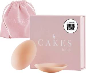 lot 161652 image: CAKES Body  Non-Adhesive Circle Nipple Covers for Women - Silicone Nipple Covers with Travel Pouch - Reusable No-Stick Design