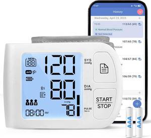 lot 161656 image: Blood Pressure Monitor Bluetooth BP Machine with Carrying Case, White
