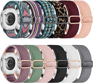 lot 161673 image: Easuny 12 Pack Stretchy Bands Compatible with Samsung Galaxy Watch 89 Band 40mm 44mm, Samsung Galaxy Watch 8 Classic 46mm Loop, Elastic Soft Nylon Fabric No Gap Sport Strap Replacement for Women Men