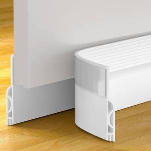 lot 161676 image: Door Draft Stopper, Door Sweep for Bottom of Door, Weather Stripping Door Seal Gap Filler Bottom Blocker Soundproof Cold Air Insulation Save Energy Installs Quickly and Easily (White, 39)