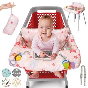 lot 261665 image: PILLANI Shopping Cart Cover for Baby, High Chair Cover for Restaurant Seat - Grocery Cart Cover for Baby Girl and Boy, Comfortable Cotton Buggy Covers for Babies - Padded Toddler Shopping Cart Cover