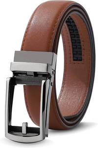 lot 261693 image: AWAYTR Boys Ratchet Belt for Kids - Black and Brown Leather Dress Belts