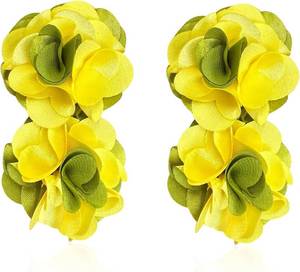 lot 261698 image: Handmade Fabric Flower Earrings Unique and Stylish Accessories Big Boho Chic Cloth Floral Earrings