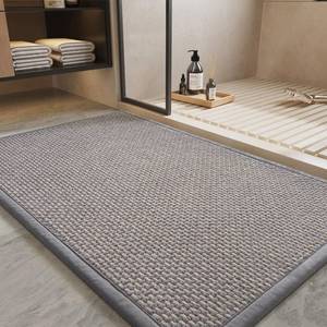 lot 261702 image: PADOOR-Bath Mat-Super Absorbent Chenille Bathroom Mats-Rubber Backed Bath Mats for Bathroom Non Slip, Easy Clean Bathroom Rugs Front of Bathtub,Shower Room,Sink-24 36, Grey&Beige