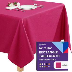 lot 261703 image: Gee Di Moda Rectangle Tablecloth - 70 x 120 Inch Fuchsia Table Cloth for 6 or 8 Foot Rectangle Tables - Heavy Duty Washable Fabric - for Holiday Party, Dinner, Weddings, Baby Shower & Events