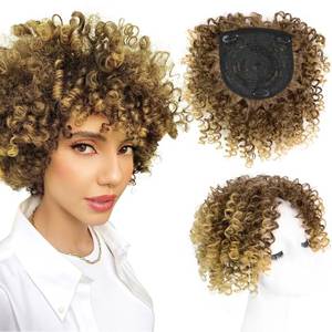 lot 261706 image: Short Natural Afro Kinky Curly Hair Toppers for Women and Men with Thinning Hair Instant Volume and Style (T3327)