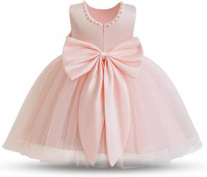 lot 261733 image: TTYAOVO Baby Girl Pearls Dress Infant Toddler Flower Bow Gown