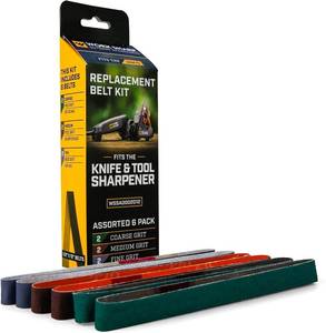 lot 261734 image: Official Work Sharp Knife & Tool Sharpener Assorted (P80, P220, 6000) Replacement Belt Kit