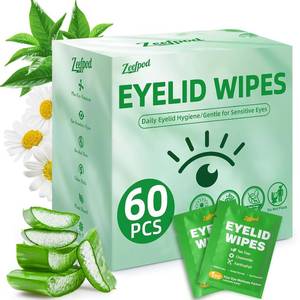 lot 261742 image: 60PCS Tea Tree Oil Eyelid Wipes   Individually Wrapped Eye Lid Cleaning Wipes Soothing For Sensitive Eyes, Stay Hydrated Lid Wipe