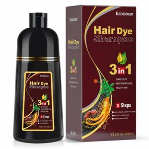 lot 361671 image: Bablabear Dark Brown Hair Color Shampoo for Gray Hair, Hair Dye Shampoo for Men & Women(13.5Fl Oz)